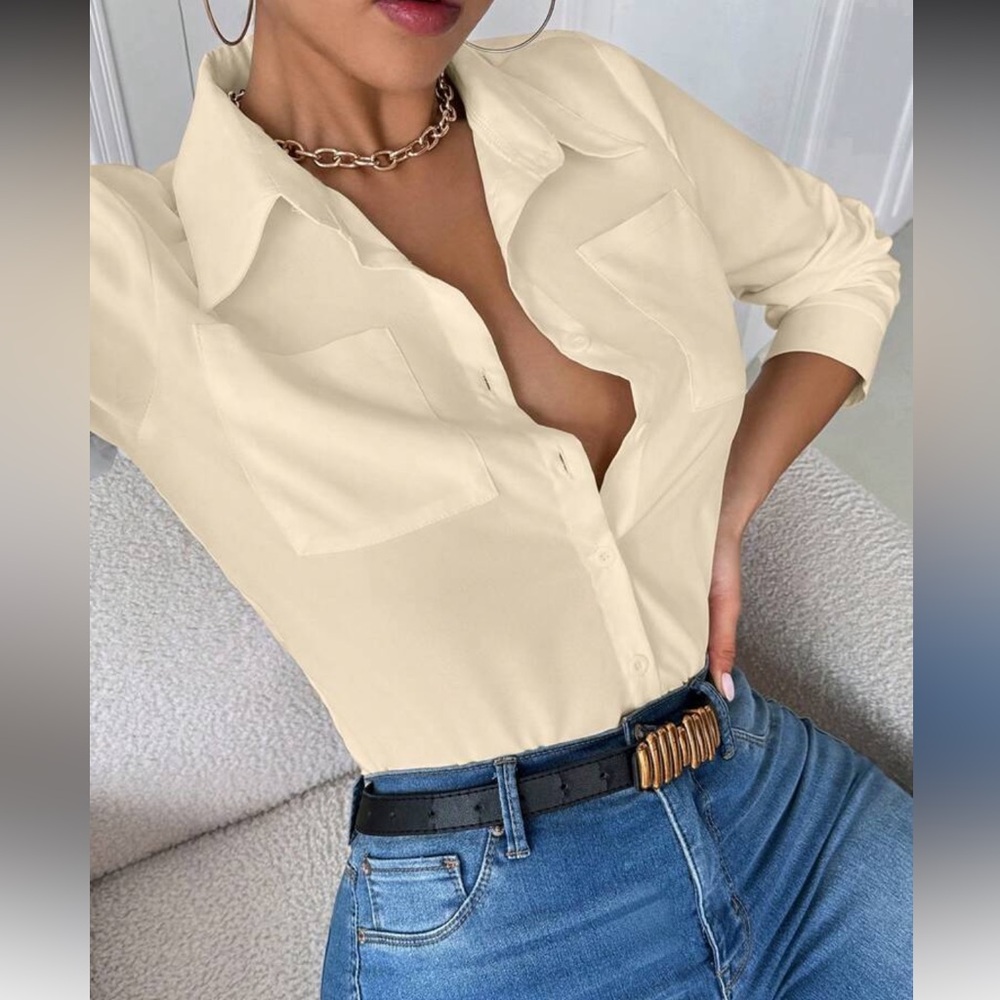 Elegant Cream Women's Top